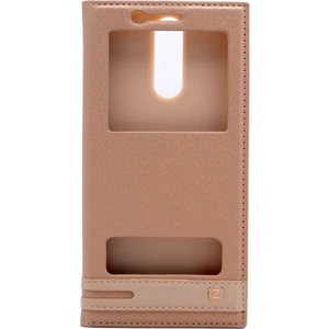 Case 4U Huawei Mate 10 Lite Kılıf Gizli Mıknatıslı Pencereli Kapaklı - Altın