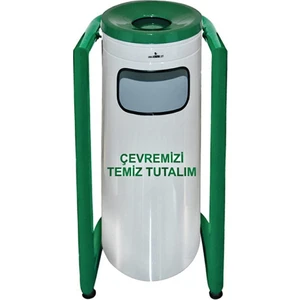 3560-4 Bahçe Tipi Çöp Kovası U Tipi Boyalı