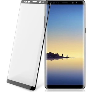 Case 4U Samsung Galaxy Note 8 Tam Kaplayan Tamperli Cam Ekran Koruyucu Curved Kırılmaz Kenar Siyah