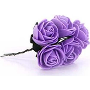 Lateks Eva Yapay Çiçek Gül Lila 2 cm * 2 cm 144 adet=12 Dal
