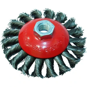10189 Daire Fırça Burma Telli M14 Vidalı 100 mm. x M14 mm.