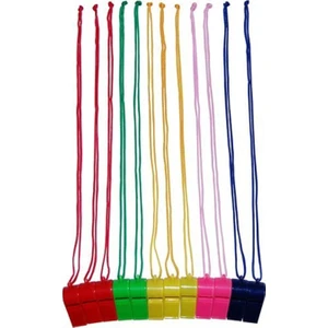 Unisex Renkli Düdük İpli Plastik 12'li DK-200