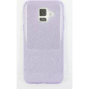 Case 4U A6 2018 Kılıf Çift Katmanlı Simli Shining Sert Silikon Arka Kapak Mor