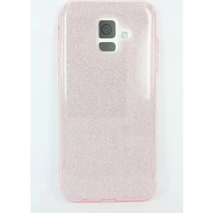 Case 4U A6 2018 Kılıf Çift Katmanlı Simli Shining Sert Silikon Arka Kapak Rose Gold