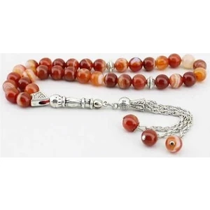 Rd Ekoavm Kişiye Özel Karışık Renk Küre Kesim Akik Tesbih 33'Lük Tesbih