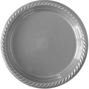 Gümüş Plastik Tabak 22 cm