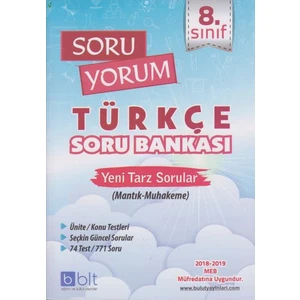 Bulut Eğitim ve Kültür Yayınları Eğitim 8. Sınıf Soru Yorum Türkçe Soru Bankası