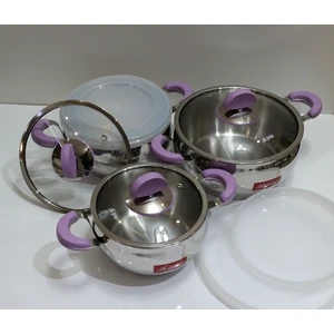 Luna Maxi 3'Lü Çift Kapaklı Tencere Takımı-Lila