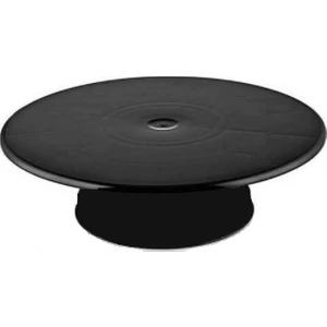 Döner Başlıklı Pasta Sıvama Standı Parlak Siyah