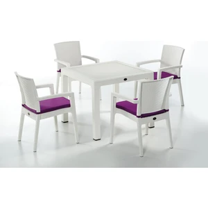 Zenit Camlı Minderli Set Beyaz