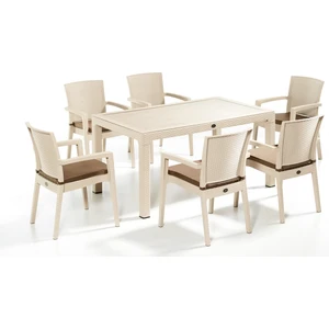 Liverno Camlı Minderli Set Cappucino