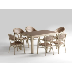 Bamboo 6'Lı Camlı Set Cappucino - Çöl Kahvesi