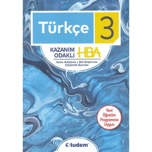 Tudem Yayınları 3. Sınıf Türkçe Kazanım Odaklı HBA Konu Anlatımı Çözümlü Sorular Yeni 2019
