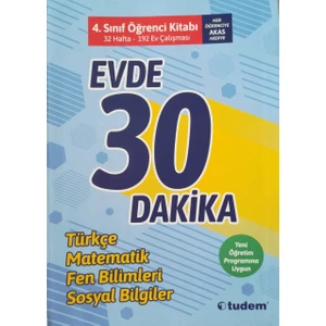 Tudem Yayınları 4. Sınıf Evde 30 Dakika Öğrenci Kitabı   2019 Yeni Müfredat