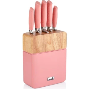 N2589  Sweet Plus 5'Li Bıçak Seti -Pembe