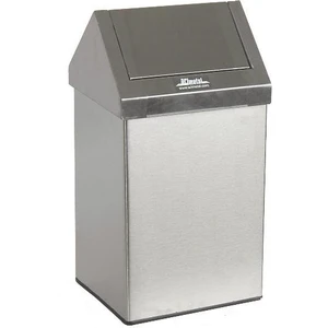Arı Metal 1309 Çatı Kapaklı Çöp Kovası Paslanmaz 21 Litre 23X23X40 Cm