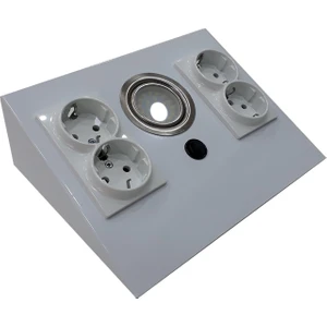 Dolap Tezgah Altı Beyaz Metal Led Aydınlatmalı Priz
