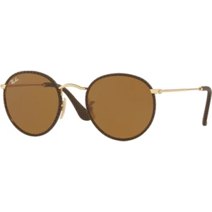 3475Q 9041 50 Unisex Güneş Gözlüğü Round Deri Kaplamalı Çerçeve