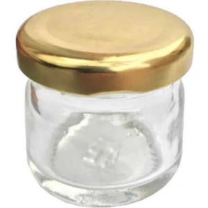 Kavanoz 50 Adet Mini Cam Kavanoz Bal Kavanoz Bebek Nikah Şekeri Altın Kapak 40 cc 4,2 cm* 5 cm