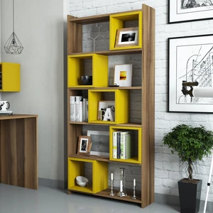 Variant Mobilya Box Kitaplık - Ceviz / Sarı