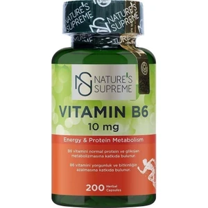 Nature's Supreme Vitamin B6 10 mg 200 Kapsül