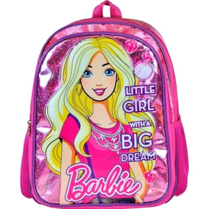 Hakan Çanta Barbie Kabartmalı Ve Simli Fuşya İlkokul Çantası 95278 - İki Gözlü