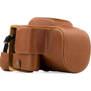 MegaGear Panasonic Lumix DC-FZ80,DC-FZ82 Suni Deri Kamera Çantası