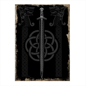 Ahşap Tablo Viking Sword