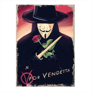 Ahşap Tablo V for Vendetta