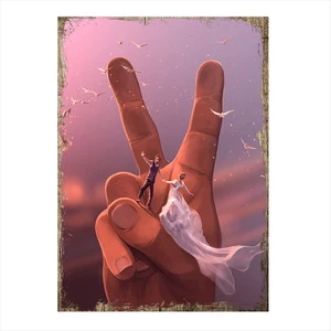 Ahşap Tablo Gelin Ve Damat