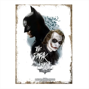 Ahşap Tablo Kara Şovalye Batman Ve Joker