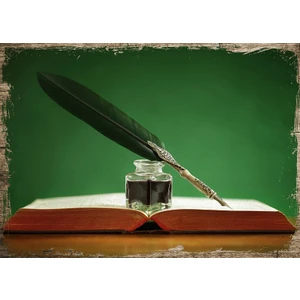 Ahşap Tablo Divit Kalem Defter