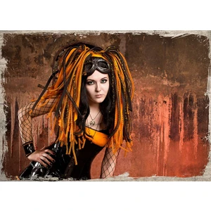 Ahşap Tablo Cyber Goth Kızlar