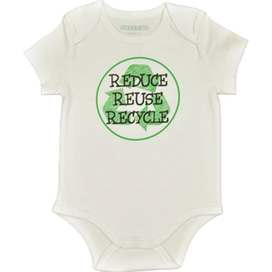 Popique Organics 3R Kısa Kollu Beyaz Organik Body