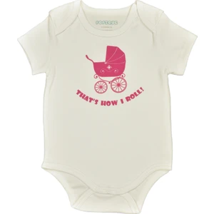 Popique Organics That's How I Roll Kısa Kollu Beyaz Organik Body