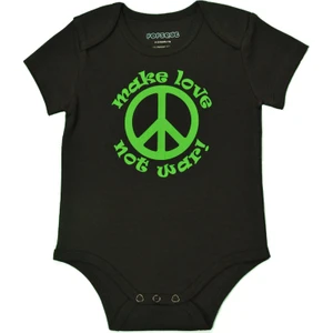 Popique Organics Peace Kısa Kollu Siyah Organik Body