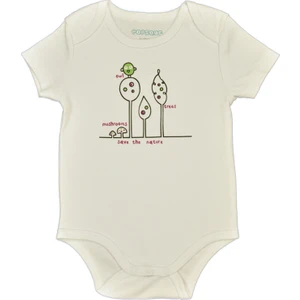 Popique Organics Save The Nature Kısa Kollu Beyaz Organik Body