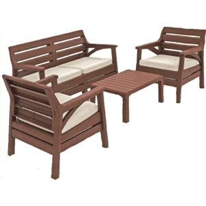 HK-800 Miami Set Bahçe Mobilyası - Balkon Seti - Kahve