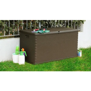 Rattan 420Lt Kahverengi Bahçe, Balkon, Depolama Sandığı, Dolabı