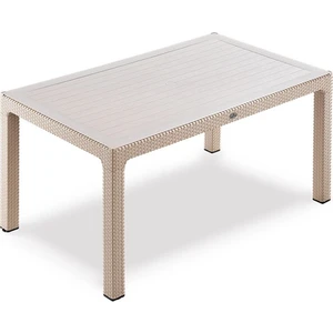 Classi 150G Rattan Dikdörtgen Camli Masa - Kapuçino