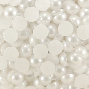 Yarım İnci 50 Adet Yarım İnci Beyaz 8 mm