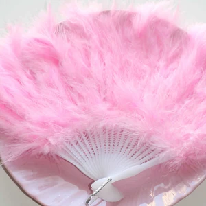 Tüylü Yelpaze Kına Yelpazesi Pembe 27 cm * 37 cm