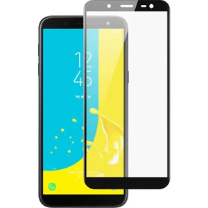 Samsung Galaxy J6 Tam Kaplayan Temperli Cam Ekran Koruyucu Film Siyah