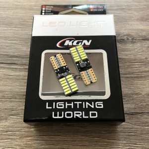 T10 Dipsiz Beyaz Led Ampül 12-24V 24 Led Smd Canbus