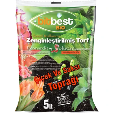 Agrobit Bitbest Bio 5 Lt Bitki Ve Saksı Toprağı , Torfu Or.Gübreli