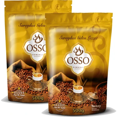 Osso Osmanlı Kahvesi 500 gr x 2 Paket - Türkiye Menşeli Geleneksel Zengin