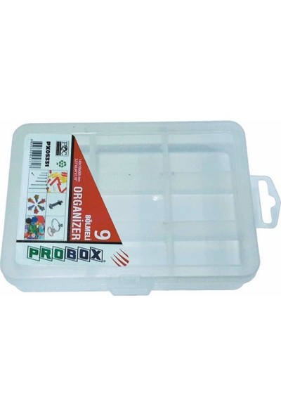 Probox 05331 Plastik Organizer Kutu (9 Bölmeli)