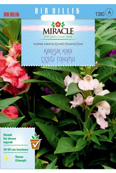 Miracle Tohum Miracle Balsamina Karışık Renkli Kına Çiçeği Tohumu (150 tohum)