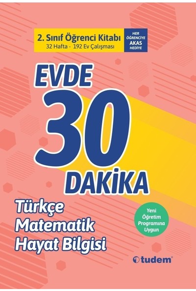Tudem Yayınları 2. Sınıf Evde 30 Dakika Türkçe Matematik Hayat Bilgisi Soru Ev Çalışması