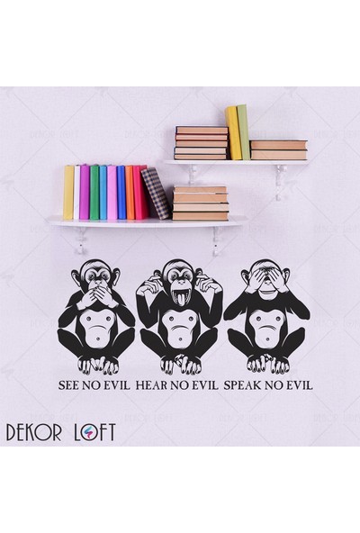 DekorLoft Üç Maymun Duvar Sticker DS-103